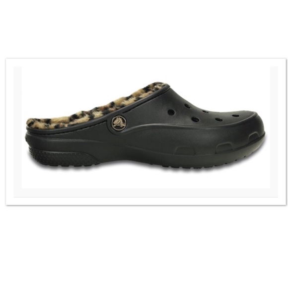 leopard lined crocs